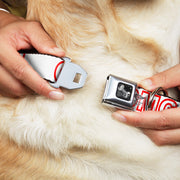Dog Bone Seatbelt Buckle Collar - OMGâ€¦GIVE ME A BREAK!!! White/Red