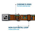 Load image into Gallery viewer, Dog Bone Seatbelt Buckle Collar by Southlake Paws featuring an owl design in brown and pastel colors, with a chrome D-ring an

