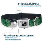 Dog Bone Seatbelt Buckle Collar - One Dollar Bill Pyramid/Bald Eagle