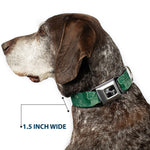 Dog Bone Seatbelt Buckle Collar - One Dollar Bill Pyramid/Bald Eagle