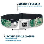 Dog Bone Seatbelt Buckle Collar - One Dollar Bill Eye of Providence/Bald Eagle CLOSE-UP