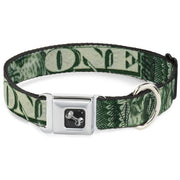 Dog Bone Seatbelt Buckle Collar - One Dollar Bill Eye of Providence/Bald Eagle CLOSE-UP