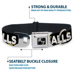 Buckle-Down Seatbelt Buckle Dog Collar - ONE OF US HAS NO BALLS/Balls Black/Multi Color/White