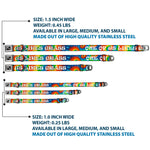 Buckle-Down Seatbelt Buckle Dog Collar - ONE OF US LIKES GRASS/Tie Dye Multi Color/White