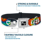 Buckle-Down Seatbelt Buckle Dog Collar - ONE OF US LIKES GRASS/Tie Dye Multi Color/White
