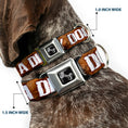 Load image into Gallery viewer, Buckle-Down Seatbelt Buckle Dog Collar - ONE OF US IS A DIRTY DOG/Fur Brown/White
