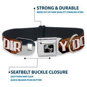 Buckle-Down Seatbelt Buckle Dog Collar - ONE OF US IS A DIRTY DOG/Fur Brown/White