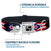 Dog Bone Seatbelt Buckle Collar - Ohio Flag Repeat Black