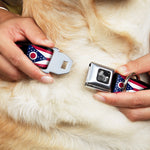 Dog Bone Seatbelt Buckle Collar - Ohio Flag Repeat Black