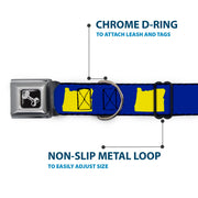 Dog Bone Seatbelt Buckle Collar - Oregon State Silhouette Blue/Yellow