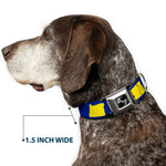 Dog Bone Seatbelt Buckle Collar - Oregon State Silhouette Blue/Yellow