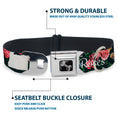 Load image into Gallery viewer, Dog Bone Seatbelt Buckle Collar - Oregon Silhouette/PORTLAND OREGON-CITY OF ROSES Roses/White
