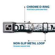Dog Bone Seatbelt Buckle Collar - Oregon MT. HOOD Scenery White/Grays