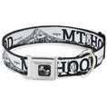 Load image into Gallery viewer, Dog Bone Seatbelt Buckle Collar - Oregon MT. HOOD Scenery White/Grays
