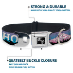 Dog Bone Seatbelt Buckle Collar - Oregon MT. HOOD Scenery Blues/Purples/Black/White