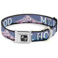 Load image into Gallery viewer, Dog Bone Seatbelt Buckle Collar - Oregon MT. HOOD Scenery Blues/Purples/Black/White

