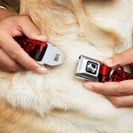 Dog Bone Seatbelt Buckle Collar - ONLY GOD CAN JUDGE ME/Stripe Red/Black/Red