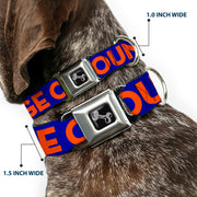 Dog Bone Seatbelt Buckle Collar - ORANGE COUNTY/Wave Icon Blue/Orange