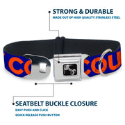Dog Bone Seatbelt Buckle Collar - ORANGE COUNTY/Wave Icon Blue/Orange