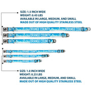 Dog Bone Seatbelt Buckle Collar - ORANGE COUNTY/Pier Scene Blue/White