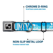 Dog Bone Seatbelt Buckle Collar - ORANGE COUNTY/Pier Scene Blue/White