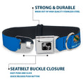 Load image into Gallery viewer, Dog Bone Black/Silver Seatbelt Buckle Collar - Oklahoma State Flag Sky Blue/White

