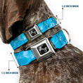 Load image into Gallery viewer, Dog Bone Black/Silver Seatbelt Buckle Collar - Ocean Vivid White Wash
