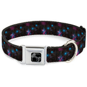 Dog Bone Black/Silver Seatbelt Buckle Collar - Orion's Belt Constellation