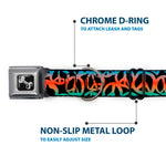 Dog Bone Seatbelt Buckle Collar - Peace Black/Multi Color
