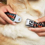 Dog Bone Seatbelt Buckle Collar - Peace Black/Multi Color