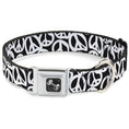Load image into Gallery viewer, Dog Bone Seatbelt Buckle Collar - Peace Black/White
