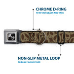 Dog Bone Seatbelt Buckle Collar - Peace Brown/Olive