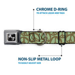 Dog Bone Seatbelt Buckle Collar - Peace Sage/Olive
