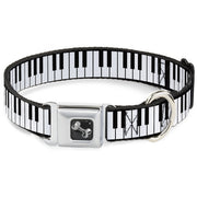 Dog Bone Seatbelt Buckle Collar - Piano Keys