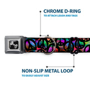 Dog Bone Seatbelt Buckle Collar - Peace Psychedelic