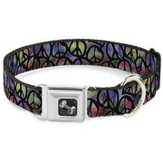 Dog Bone Seatbelt Buckle Collar - Peace Psychedelic