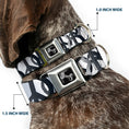 Load image into Gallery viewer, Dog Bone Seatbelt Buckle Collar - Peace Dots White/Black
