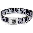 Load image into Gallery viewer, Dog Bone Seatbelt Buckle Collar - Peace Sketch Black/White
