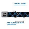 Load image into Gallery viewer, Dog Bone Seatbelt Buckle Collar - Plaid Black/Turquoise/Gray
