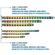 Dog Bone Seatbelt Buckle Collar - Peace Hearts Repeat Fill Black/Rainbow