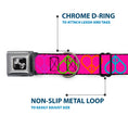 Load image into Gallery viewer, Dog Bone Seatbelt Buckle Collar - Peace Hearts Repeat Fuchsia/Neon
