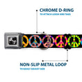 Load image into Gallery viewer, Dog Bone Seatbelt Buckle Collar - Peace Flowers Black/Multi Color
