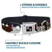 Dog Bone Seatbelt Buckle Collar - Plaid & Animal Skins