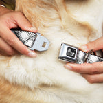 Dog Bone Seatbelt Buckle Collar - Plaid X White/Gray