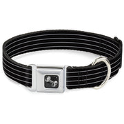 Dog Bone Seatbelt Buckle Collar - Pinstripes Black/Gray