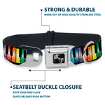 Dog Bone Seatbelt Buckle Collar - Piano Keys Rainbow