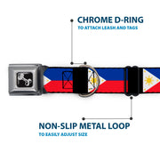 Dog Bone Seatbelt Buckle Collar - Philippines Flags