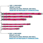 Dog Bone Seatbelt Buckle Collar - Plaid Curls Pink/Black/Yellow/Blue