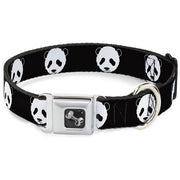 Dog Bone Seatbelt Buckle Collar - Panda Bear Repeat
