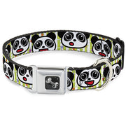Dog Bone Seatbelt Buckle Collar - Panda Bear Cartoon Bamboo